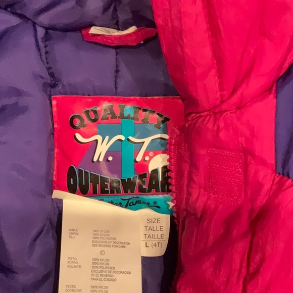 Vintage 80's Snowsuit Girls 4T Pink - Picture 2 of 4